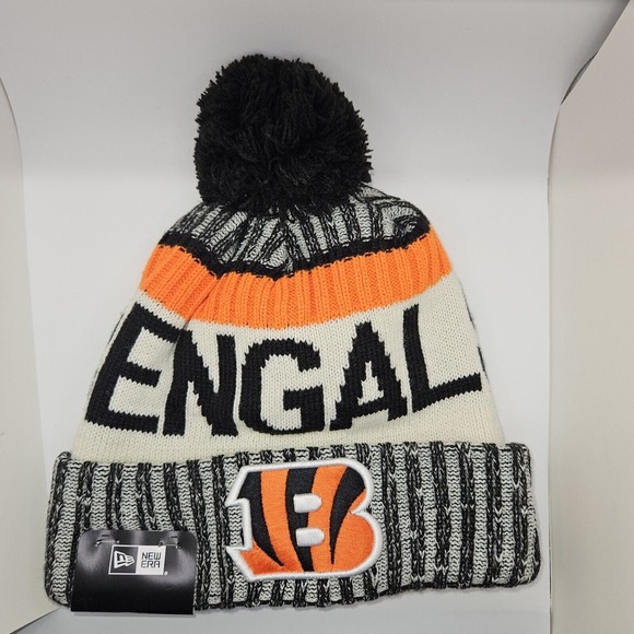 NFL New‎ Era Cincinnati Bengals NFL Sideline Winter Beanie Pom Knit Hat Cap NEW - Picture 1 of 8